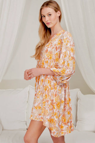 Mabel Midi Dress - Mustard/Burnt Orange/Brown Dresses Jaase