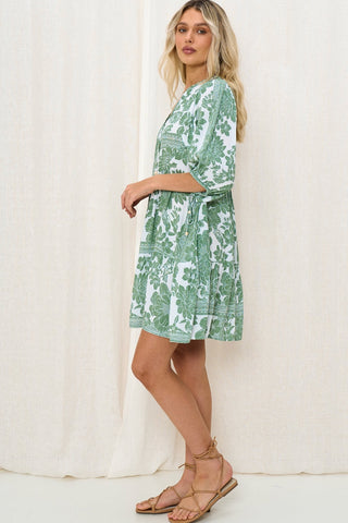 Breanna Mini Dress - Mint/White Dresses Sage Collective