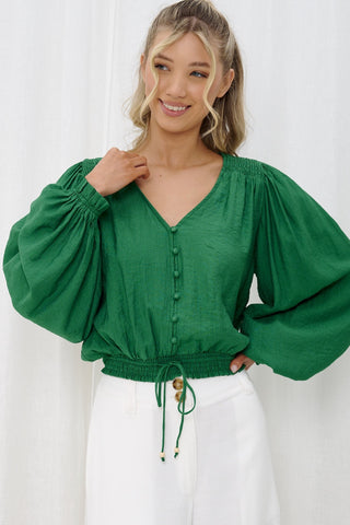 Amara Blouse - Green tops Iris Maxi