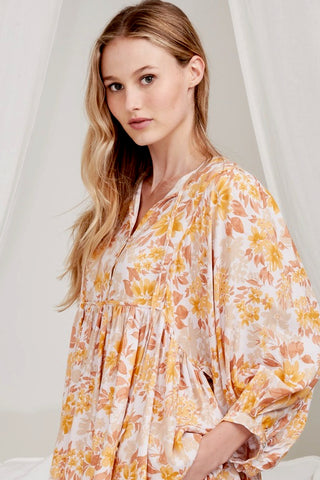 Mabel Midi Dress - Mustard/Burnt Orange/Brown Dresses Jaase