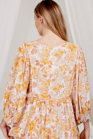 Mabel Midi Dress - Mustard/Burnt Orange/Brown Dresses Jaase