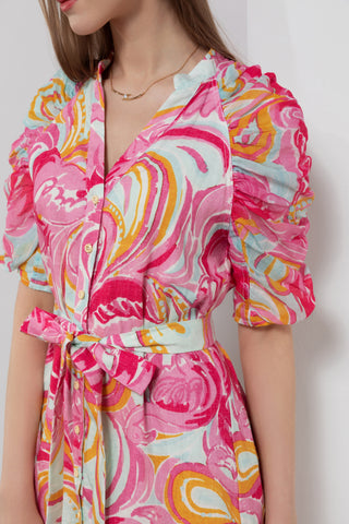 Anastasia Short Dress - Pink/Orange/Blue - GDS Dresses GDS