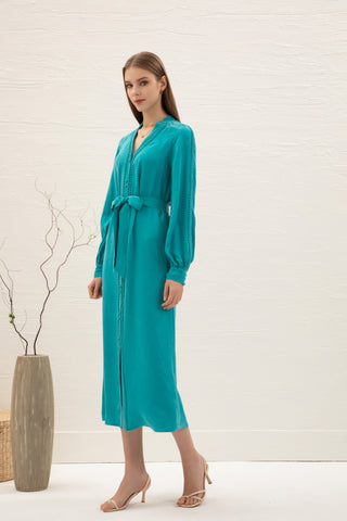 Sally Cupro Midi Dress - Blue LUXE GDS