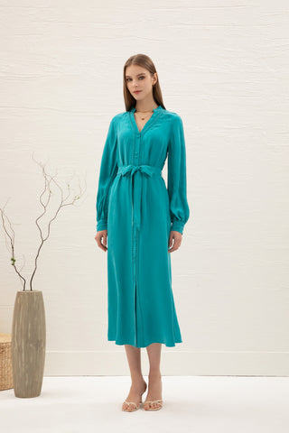 Sally Cupro Midi Dress - Blue LUXE GDS