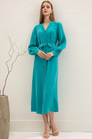 Sally Cupro Midi Dress - Blue LUXE GDS