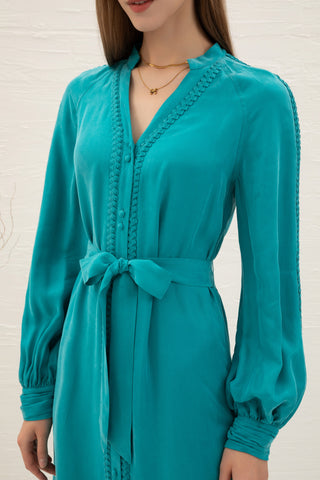 Sally Cupro Midi Dress - Blue LUXE GDS