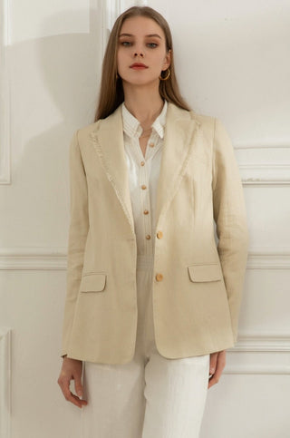 Mabel Linen Blazer - Cream - GDS Outerwear GDS