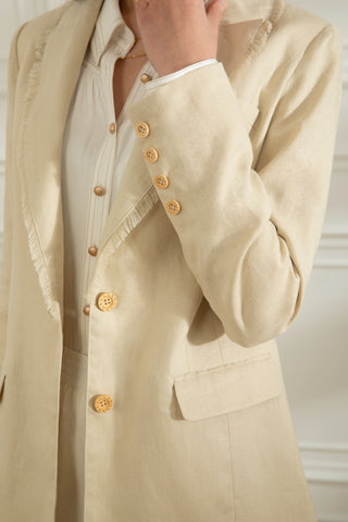 Mabel Linen Blazer - Cream - GDS Outerwear GDS