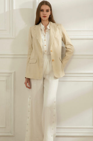 Mabel Linen Blazer - Cream - GDS Outerwear GDS