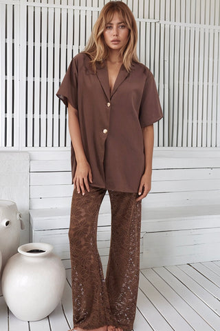 Giselle Lace Pants Brown Set - By Frankie sets By Frankie