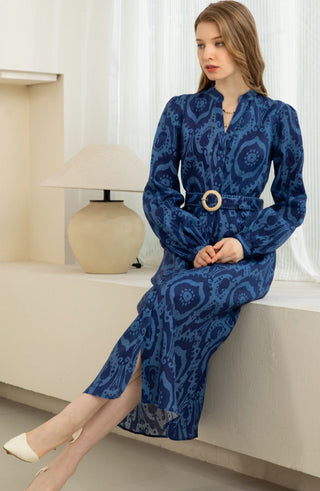 Ada Midi Linen Dress - Navy - GDS Dresses GDS