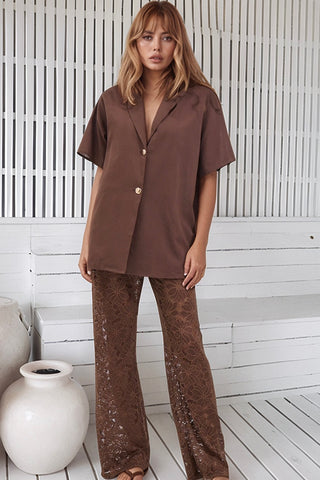 Giselle Lace Pants Brown Set - By Frankie sets By Frankie
