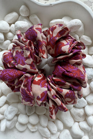 Silk Hair Scrunchie - Purple/Red accessories Sage Collective