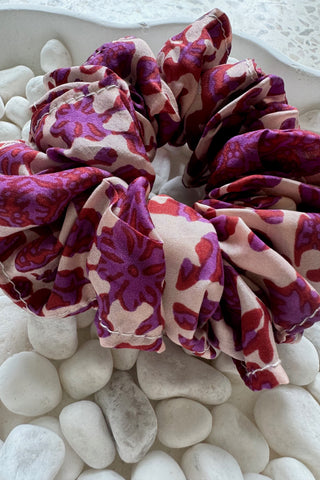 Silk Hair Scrunchie - Purple/Red accessories Sage Collective