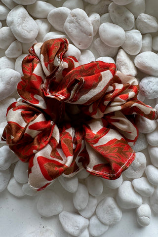 Silk Hair Scrunchie - Orange/Bronze accessories Sage Collective