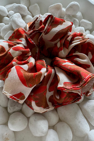Silk Hair Scrunchie - Orange/Bronze accessories Sage Collective