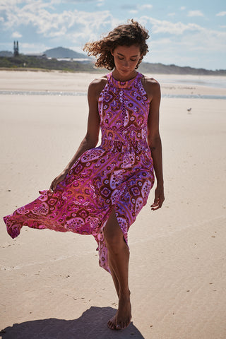 Sheridan Halter-Neck Maxi - Pink/Orange Dresses Jaase