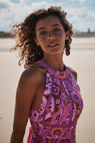 Sheridan Halter-Neck Maxi - Pink/Orange Dresses Jaase