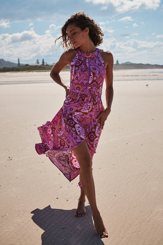 Sheridan Halter-Neck Maxi - Pink/Orange Dresses Jaase