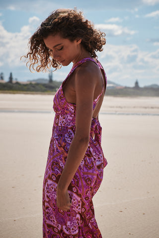 Sheridan Halter-Neck Maxi - Pink/Orange Dresses Jaase