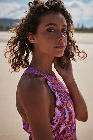 Sheridan Halter-Neck Maxi - Pink/Orange Dresses Jaase