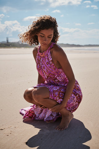 Sheridan Halter-Neck Maxi - Pink/Orange Dresses Jaase