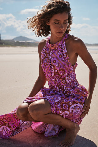 Sheridan Halter-Neck Maxi - Pink/Orange Dresses Jaase