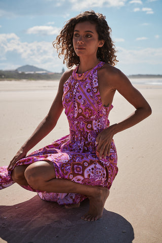 Sheridan Halter-Neck Maxi - Pink/Orange Dresses Jaase