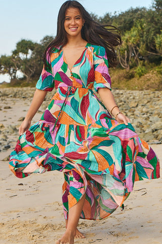 Irina Maxi - Green/Pink/Blue Dresses Jaase