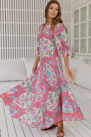 Lara Maxi Dress - Pink/Blue Dresses Jaase