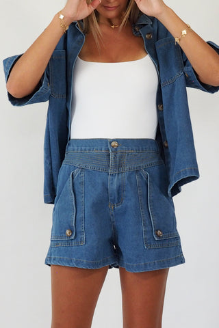 Darcy Detailed Denim Shorts - By Frankie sets By Frankie