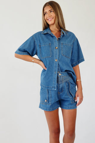 Darcy Detailed Denim Shorts - By Frankie sets By Frankie