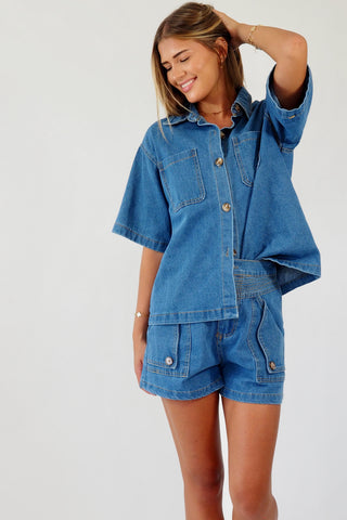 Darcy Detailed Denim Shorts - By Frankie sets By Frankie