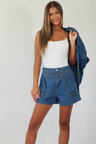 Darcy Detailed Denim Shorts - By Frankie sets By Frankie