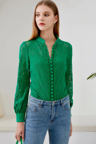 Tamryn Lace Blouse - Emerald - GDS Tops GDS