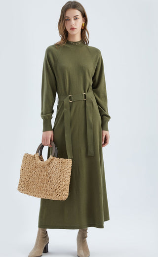 Grace Sweater Dress - Khaki Dresses gds