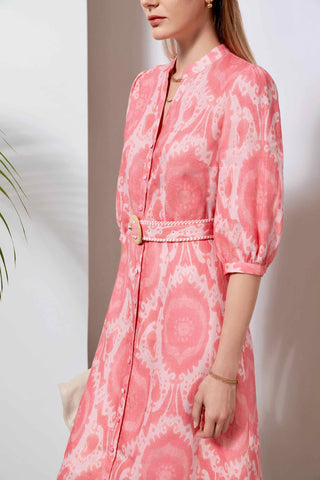 Ada Midi Linen Dress - Pink Dresses GDS