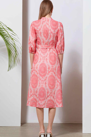 Ada Midi Linen Dress - Pink Dresses GDS