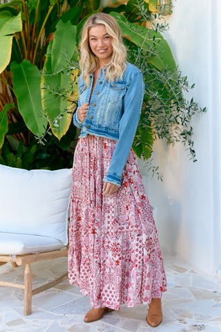 Tallulah Midi Skirt - Pink Bottoms Jaase