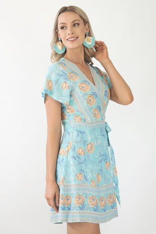 Willow Tassel Earrings - Aqua/Gold accessories Sage Collective