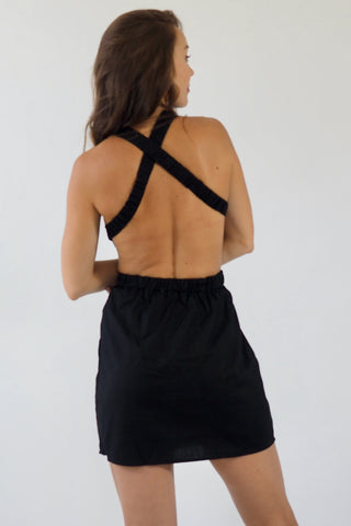 Milla Backless Mini Dress - Black Dresses Sage Collective