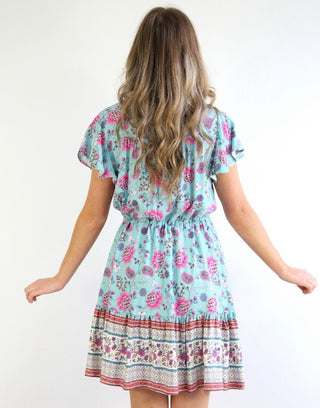 Jamilla Dress- Pink/Aqua Dresses Salty Bright