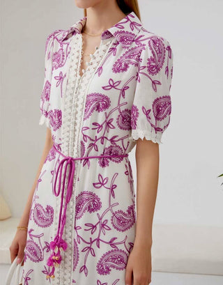 Raina Lace Dress - White/Pink Dresses GDS