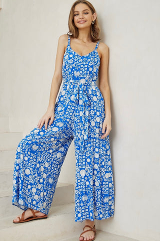 Delaware Jumpsuit - Blue Jumpsuits Sage Collective