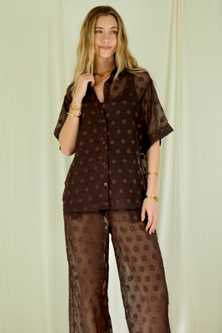 Janie Sheer Shirt and Pants Set - By Frankie Sets By Frankie
