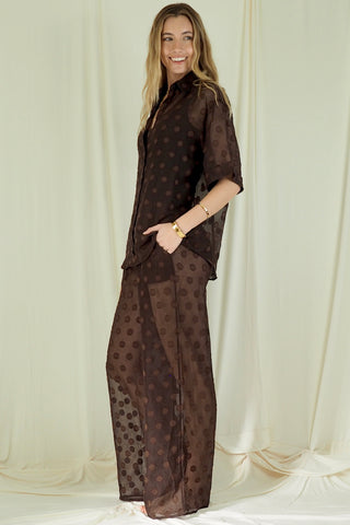 Janie Sheer Shirt and Pants Set - By Frankie Sets By Frankie