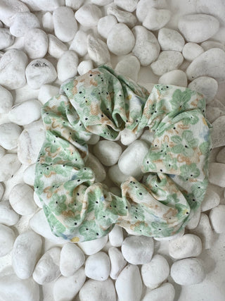 Mint Floral Hair Scrunchie Accessories Sage Collective