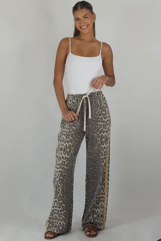 OG Denim Leopard Racer Pants - By Frankie Bottoms BY FRANKIE