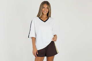Retro Billy Track Shorts - Brown/Yellow Bottoms Sage Collective