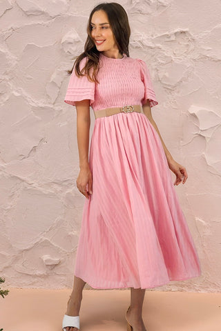 Flutter Midi Dress - Pink Dresses Sage Collective